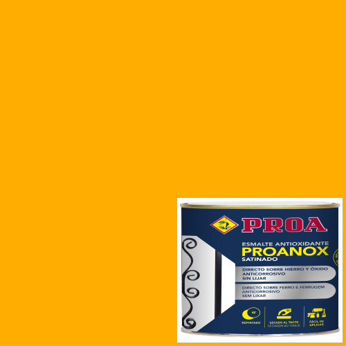 Esmalte directo sobre oxido. Satinado. PROANOX. amarillo grúas ral 1028